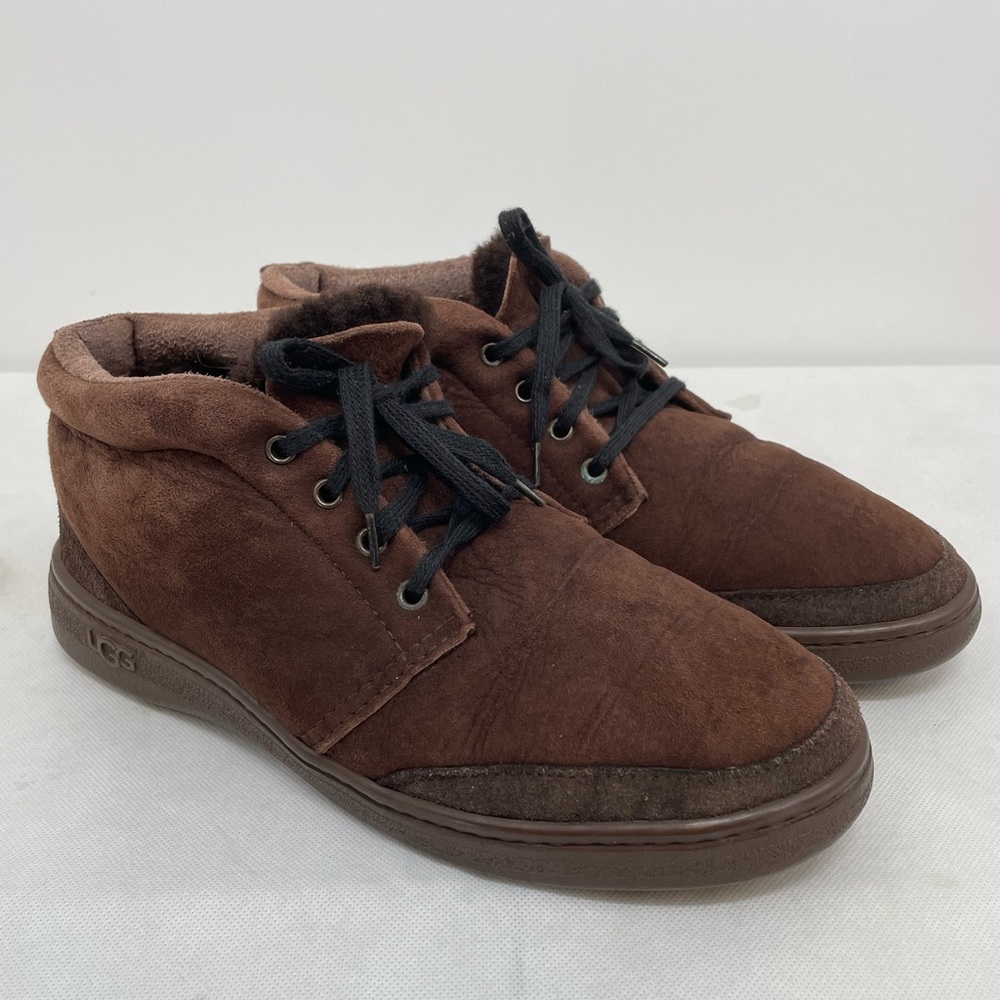 UGG Brown SUEDE Lace Up Wool Lined MEN'S 11M  ANKLE CHUKKA Desert BOOTS